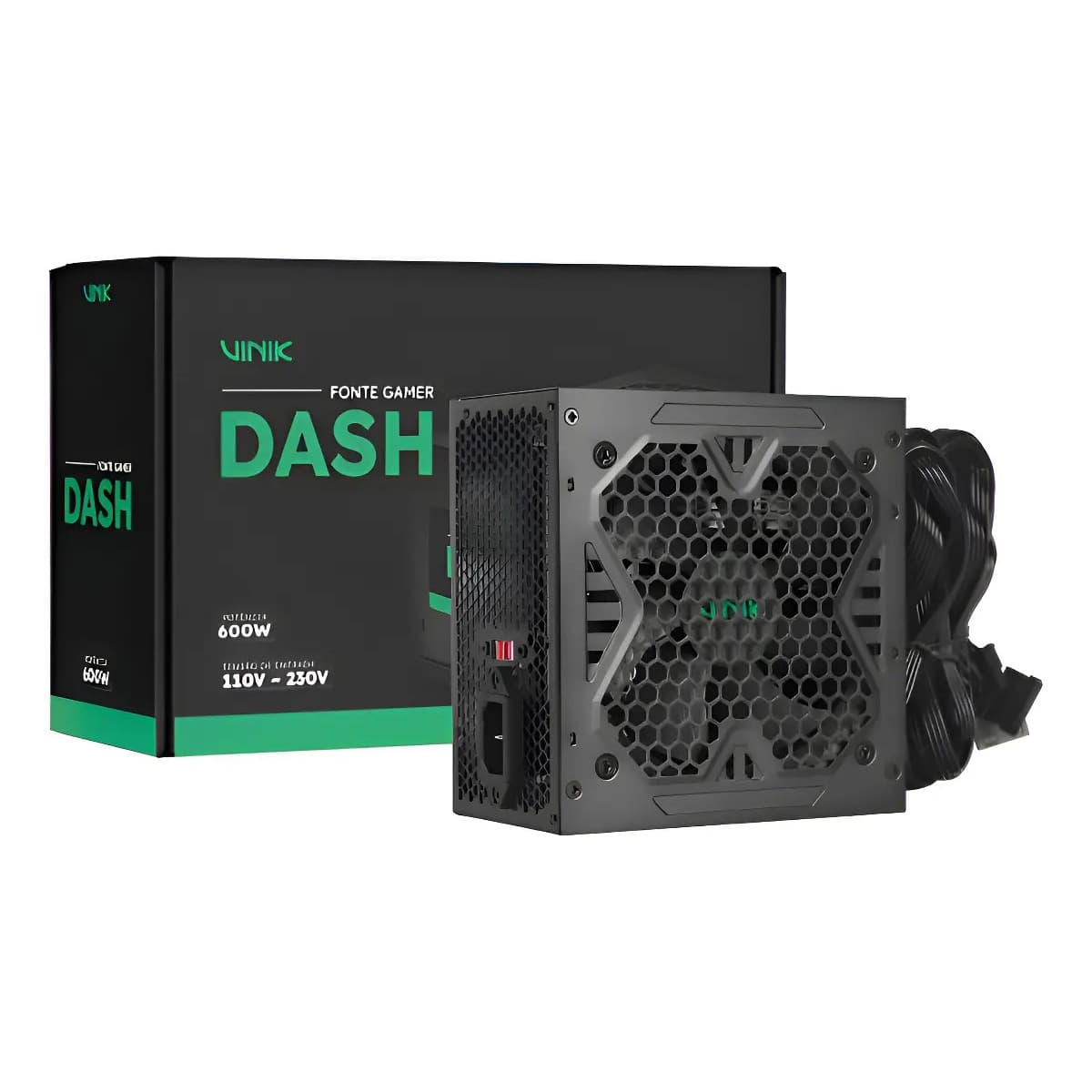 Fonte Gamer Vinik Dash 600W 80 Plus PFC Ativo VFG600WPV3