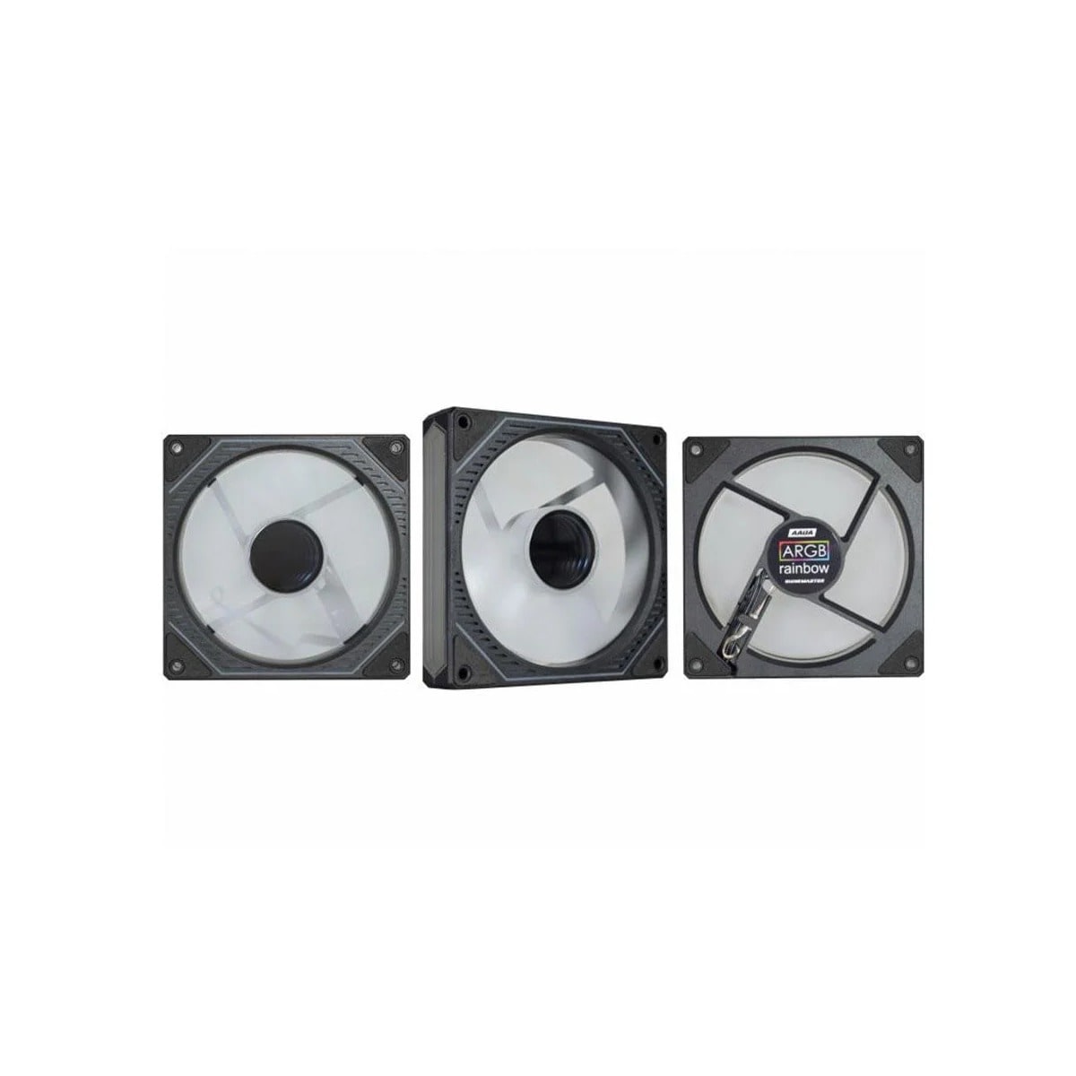 Kit 3 Fans K-Mex Infinity3D AAUA 120mm ARGB com Controladora e Controle Remoto Preto