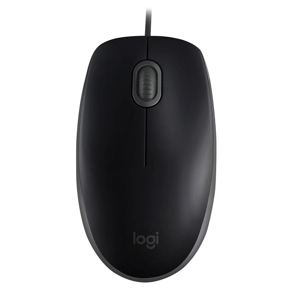 Mouse com fio USB Logitech M110 com Clique Silencioso, Design Ambidestro e Facilidade Plug and Play, Preto - 910-006756