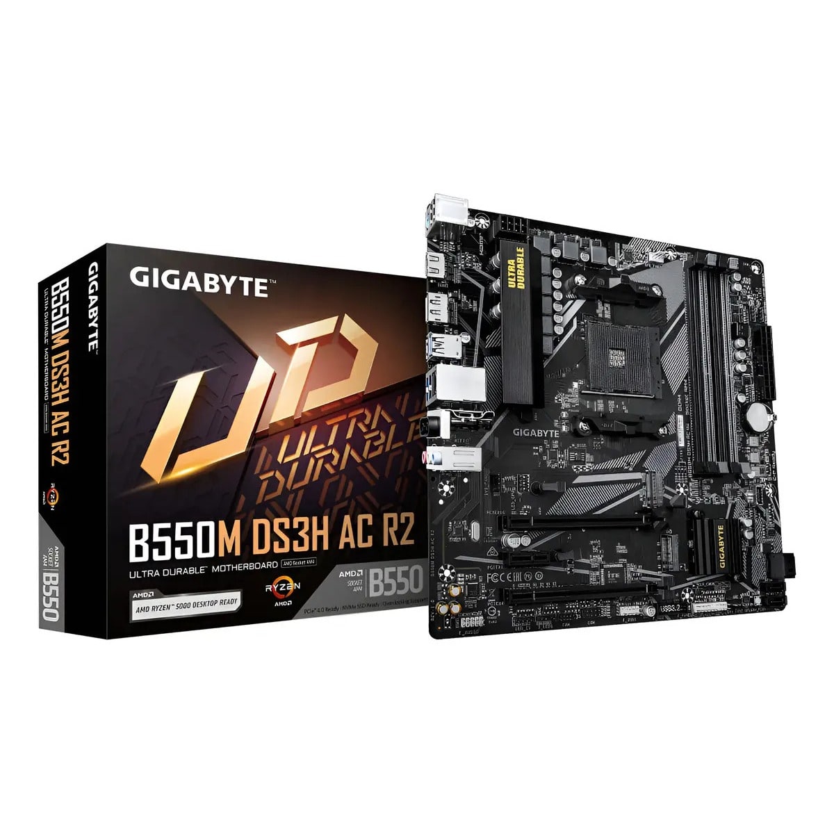 Placa-Mãe Gigabyte B550M DS3H AC R2 AM4 DDR4 Wi-Fi Bluetooth