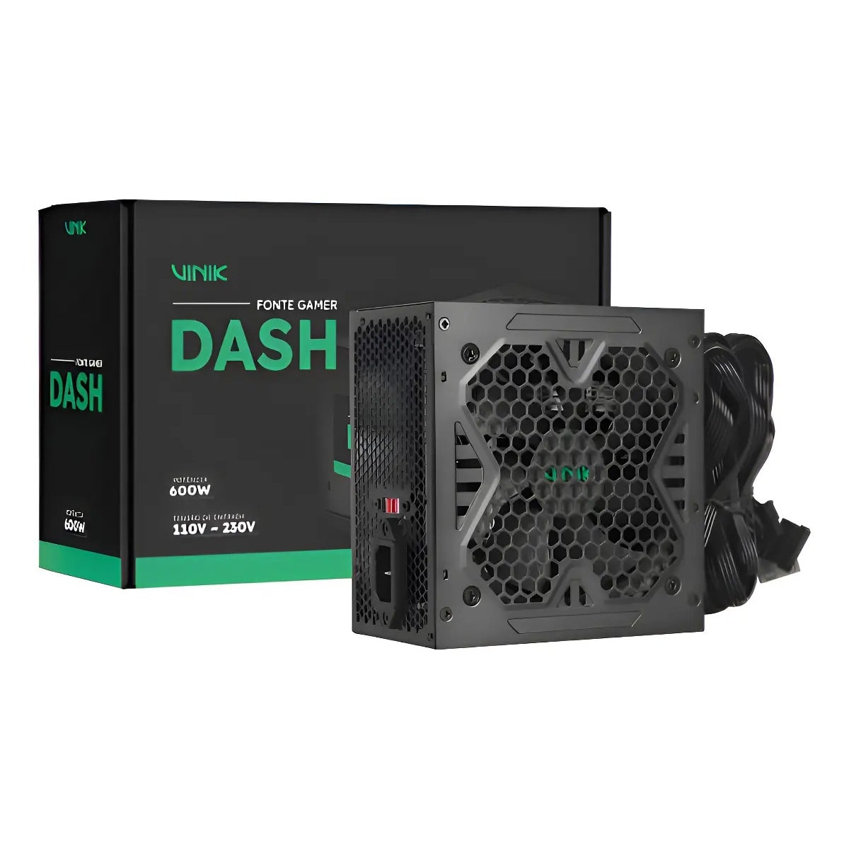Fonte Gamer Vinik Dash 600W 80 Plus PFC Ativo VFG600WPV3