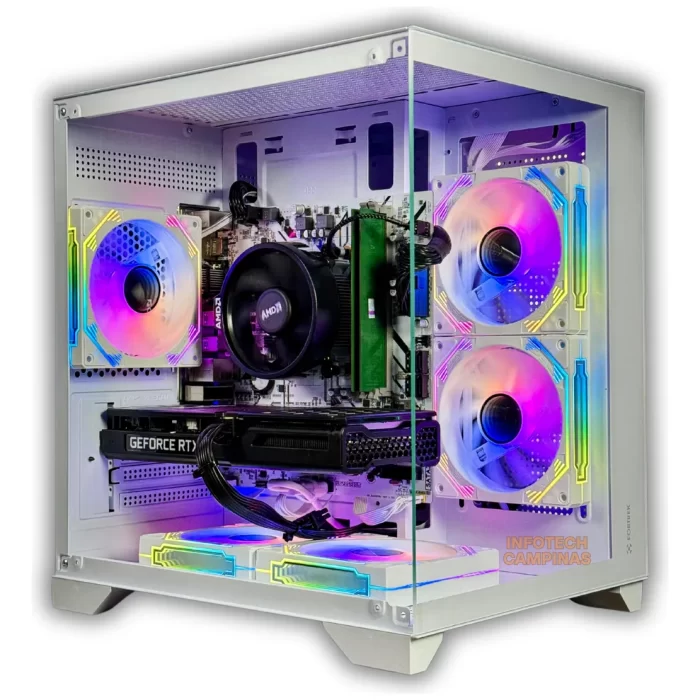 Pc Gamer White Aquario Ryzen 5 5500 Rtx5060 Ssd 1tb 32gb Win
