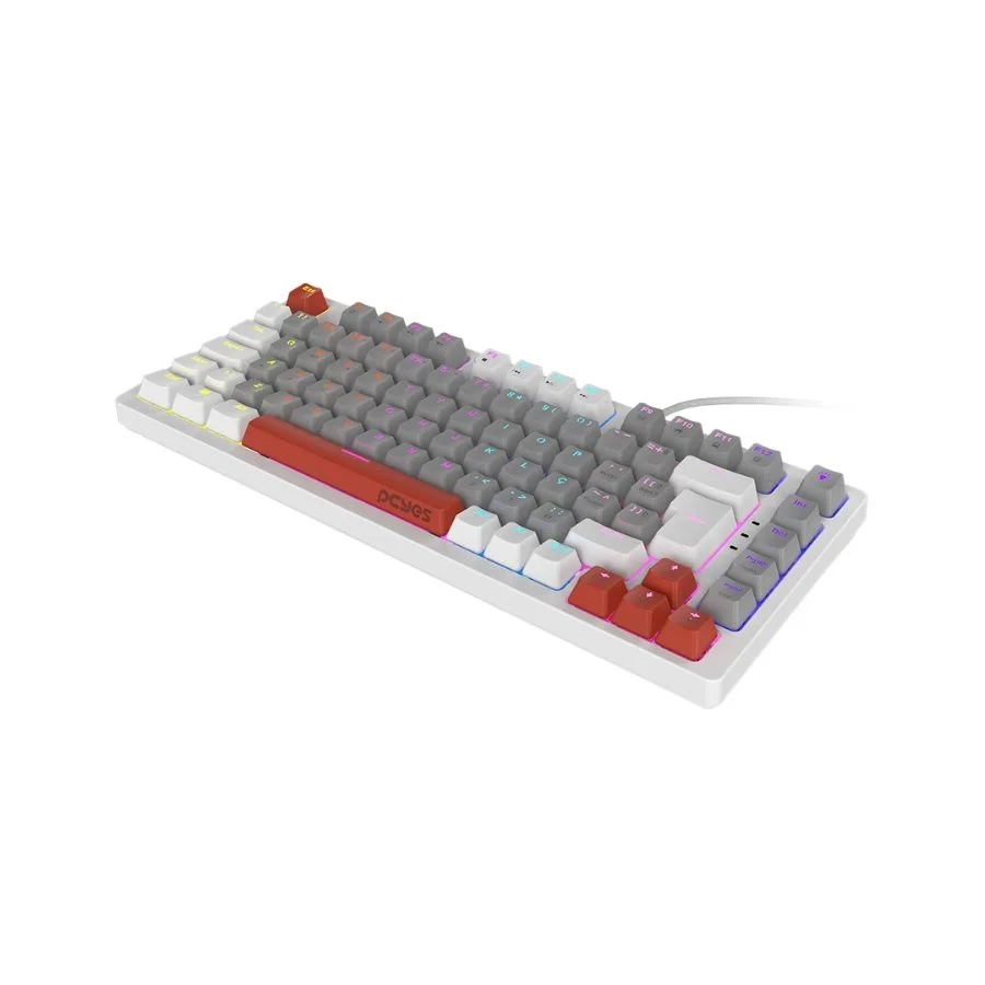 TECLADO MECANICO 75% PCYES KIRIN WHITE GHOST - SWITCH BLUE - LED RAINBOW - PTKRWG75BL